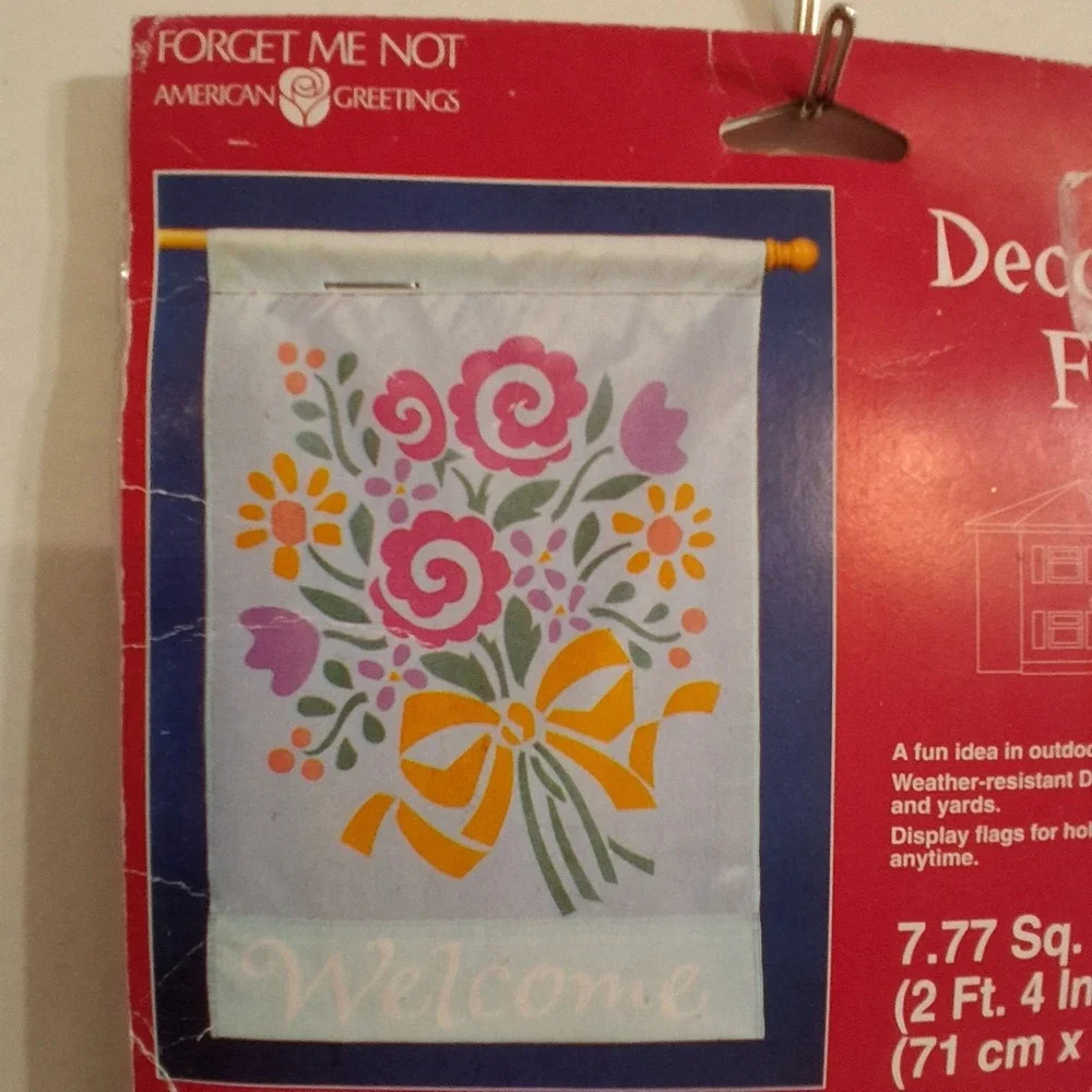 Vintage 90s NOS Floral Rose Bouquet‎ Garden Flag Spring Easter